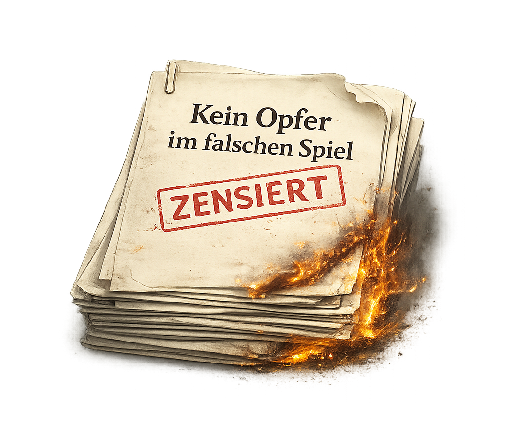 Brennendes zensiertes Manuskript